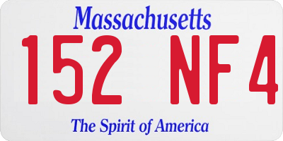MA license plate 152NF4