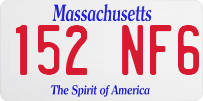 MA license plate 152NF6