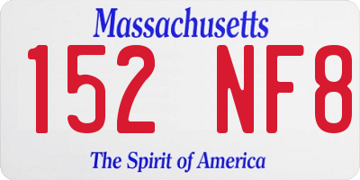 MA license plate 152NF8