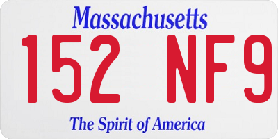 MA license plate 152NF9