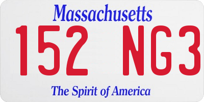 MA license plate 152NG3