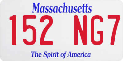 MA license plate 152NG7