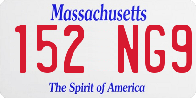 MA license plate 152NG9