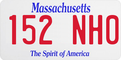 MA license plate 152NH0