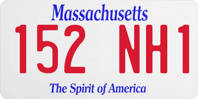 MA license plate 152NH1