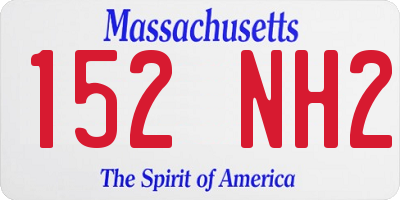 MA license plate 152NH2
