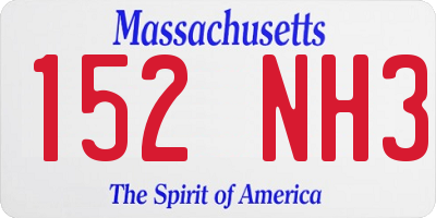 MA license plate 152NH3