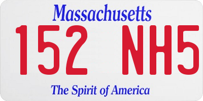 MA license plate 152NH5
