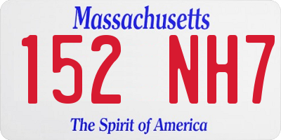 MA license plate 152NH7