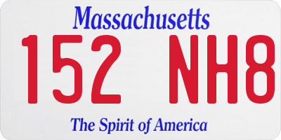 MA license plate 152NH8