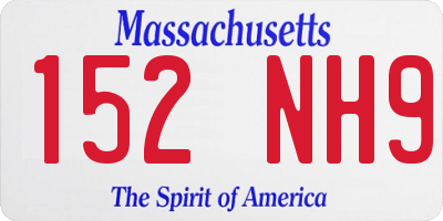 MA license plate 152NH9