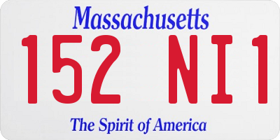 MA license plate 152NI1