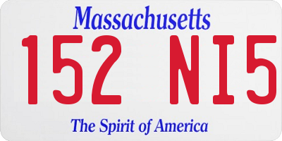 MA license plate 152NI5