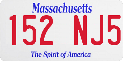 MA license plate 152NJ5