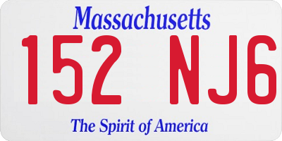 MA license plate 152NJ6