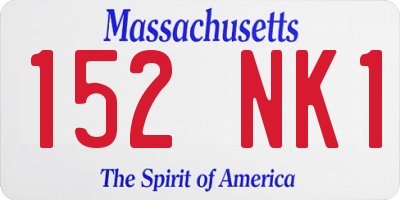 MA license plate 152NK1