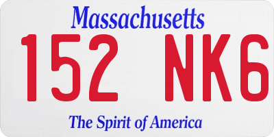 MA license plate 152NK6