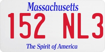 MA license plate 152NL3