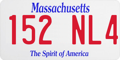 MA license plate 152NL4