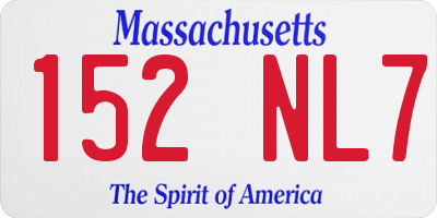 MA license plate 152NL7