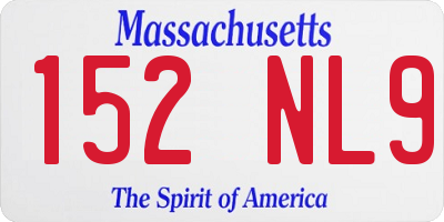 MA license plate 152NL9