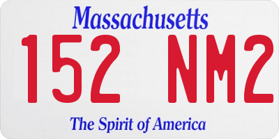 MA license plate 152NM2