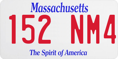 MA license plate 152NM4