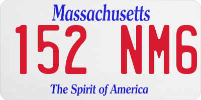 MA license plate 152NM6