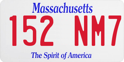 MA license plate 152NM7