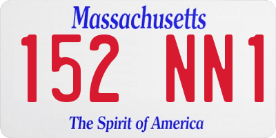 MA license plate 152NN1