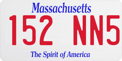 MA license plate 152NN5