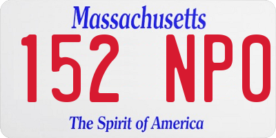 MA license plate 152NP0