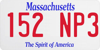 MA license plate 152NP3