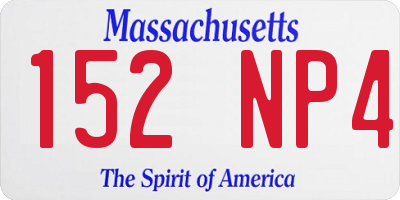 MA license plate 152NP4