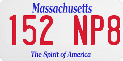 MA license plate 152NP8