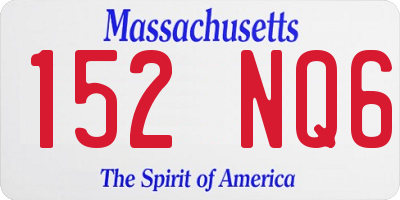 MA license plate 152NQ6