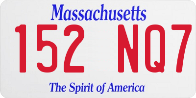 MA license plate 152NQ7
