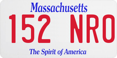 MA license plate 152NR0