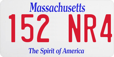 MA license plate 152NR4