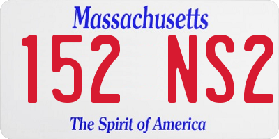 MA license plate 152NS2