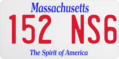 MA license plate 152NS6