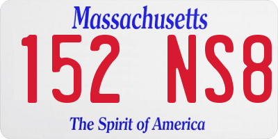 MA license plate 152NS8