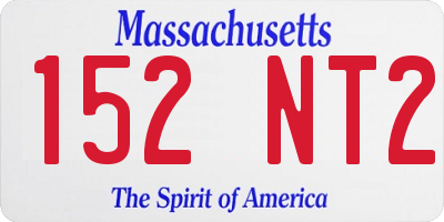MA license plate 152NT2