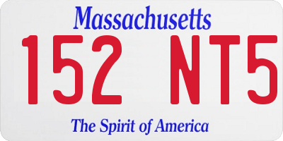 MA license plate 152NT5