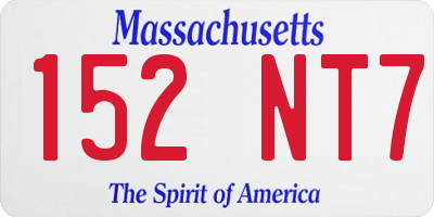 MA license plate 152NT7