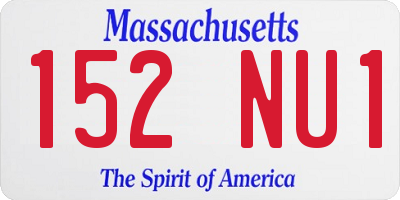 MA license plate 152NU1