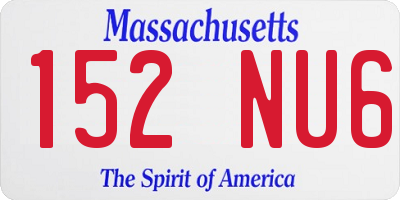 MA license plate 152NU6