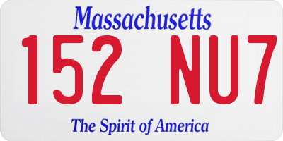MA license plate 152NU7