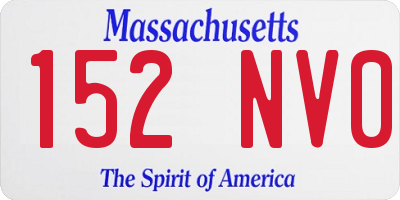 MA license plate 152NV0