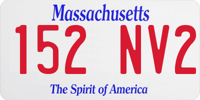 MA license plate 152NV2